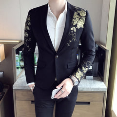 Gold Black Blazer