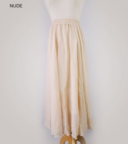 High Waist Chiffon Skirt