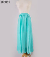 High Waist Chiffon Skirt