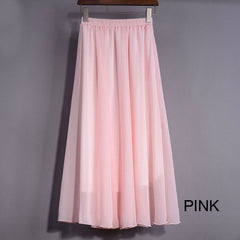 High Waist Chiffon Skirt