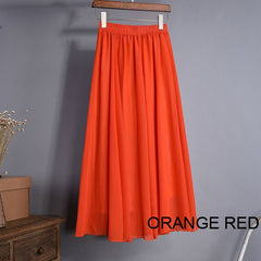 High Waist Chiffon Skirt