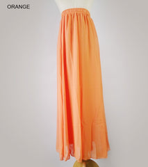 High Waist Chiffon Skirt