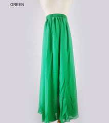 High Waist Chiffon Skirt