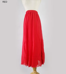 High Waist Chiffon Skirt