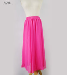 High Waist Chiffon Skirt