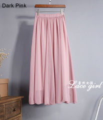 High Waist Chiffon Skirt