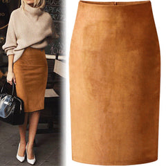 Suede Midi Skirt