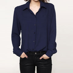 Solid Ladies Chiffon Blouse