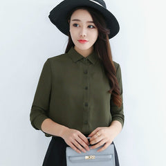 Solid Ladies Chiffon Blouse