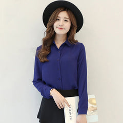 Solid Ladies Chiffon Blouse