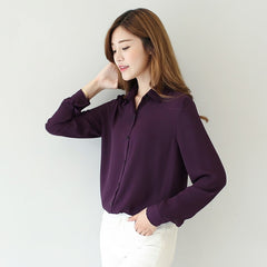 Solid Ladies Chiffon Blouse