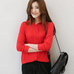 Solid Ladies Chiffon Blouse