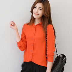 Solid Ladies Chiffon Blouse