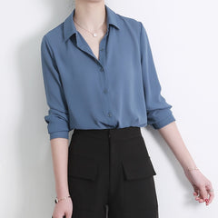 Solid Ladies Chiffon Blouse