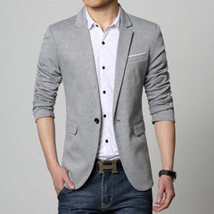 New Slim Fit Cotton Blazer