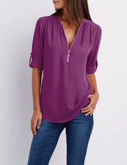 Loose Casual Chiffon Blouse