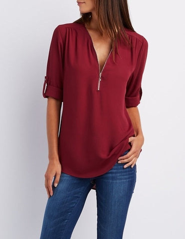 Loose Casual Chiffon Blouse