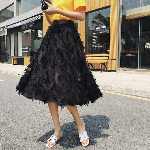 Bubble Tulle Tassel Skirt