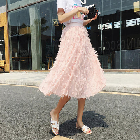 Bubble Tulle Tassel Skirt