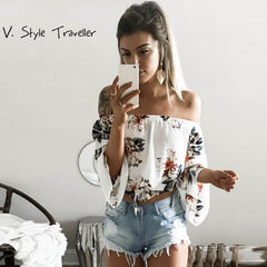 Flower Print Cotton Blouse