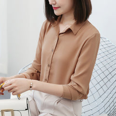 Solid Ladies Chiffon Blouse