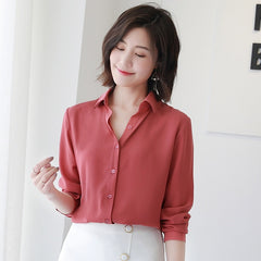 Solid Ladies Chiffon Blouse