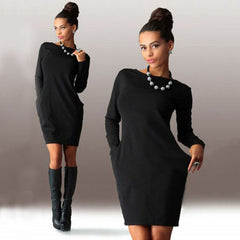 Solid Pockets Dress