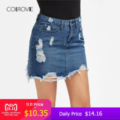 Denim Mini Skirts